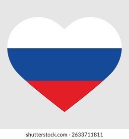 Russia flag in heart. The national flag of Russia. Vector