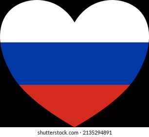 Russia  flag in heart shape isolated  on png or transparent  background,Symbols of Russia, template for banner,card,advertising ,promote, and business matching country poster, vector