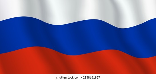 Russland flaggt horizontalen Hintergrund. Russische Föderation schwänzende Fahne Vektorbanner mit Kopienraum.