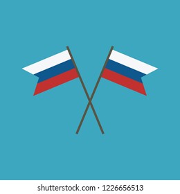 Russia flag icon in flat design. Independence day or National day holiday concept.
