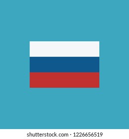Russia flag icon in flat design. Independence day or National day holiday concept.