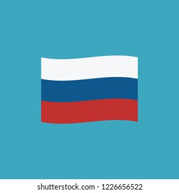 Russia flag icon in flat design. Independence day or National day holiday concept.