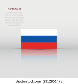 Russia flag icon in flat style. Russian Federation National sign vector illustration. Politic business concept.