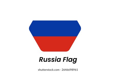 Russia flag icon with horizontal white, blue, and red stripes in clean flat vector style.