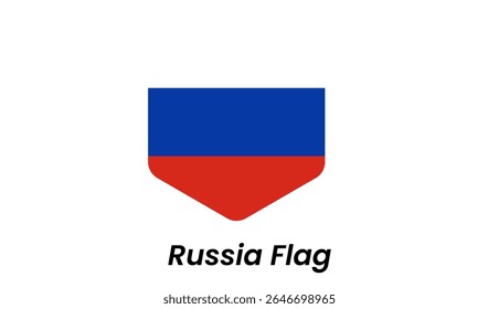Russia flag icon with horizontal white, blue, and red stripes in clean flat vector style.