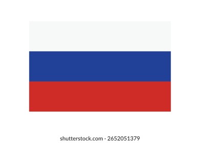 Bandeira da Rússia. Ícone da federação russa. Botão da Rússia e Moscou. Ilustração isolada da bandeira oficial. Símbolo de ru. Emblema para a geografia do país, história, patriotismo. Europa, Ásia. Vetor