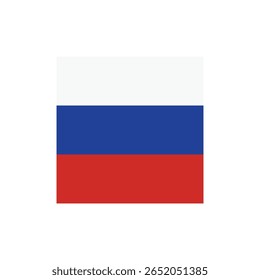 Bandeira da Rússia. Ícone da federação russa. Botão da Rússia e Moscou. Ilustração isolada da bandeira oficial. Símbolo de ru. Emblema para a geografia do país, história, patriotismo. Europa, Ásia. Vetor