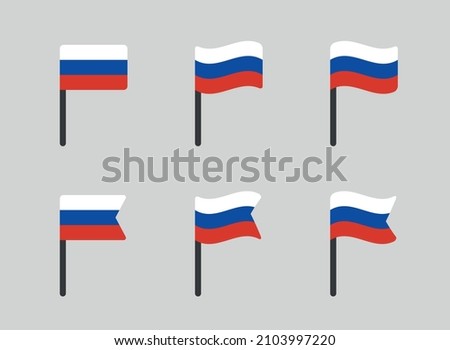 Russia flag icons set, Russian federation national flag symbols