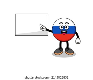 russia flag illustration doing a presentation , character design