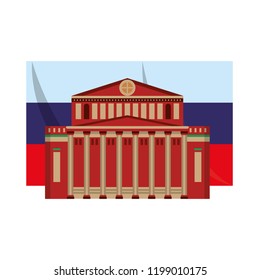Russia flag with kremlin