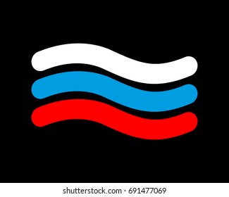 Russia flag linear style. Sign of Russian. Symbol national