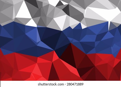 Russia flag low poly illustration waving full resolution eps
