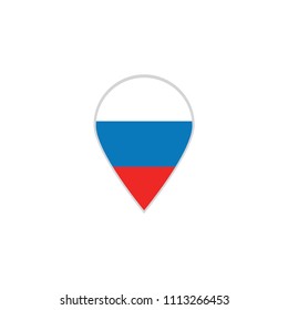 Russia flag map icon vector sign