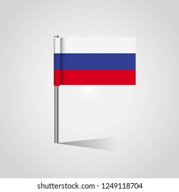 Russia Flag Map Pin