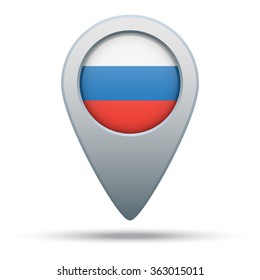 Russia Flag Map Pointer