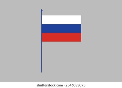 Bandeira da Rússia, Bandeira da Rússia, Ilustração do símbolo nacional de país da Rússia Vetor, Retângulo Ilustração da bandeira da Rússia, Ilustração do vetor plano
