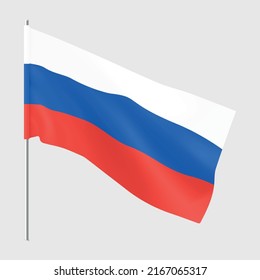 Russia flag. National realistic flag of Russian Federation. Vector