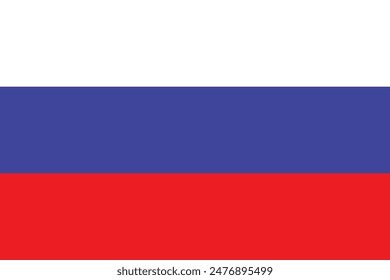 Russia flag, official colors and proportion correctly. National Russia flag. Vector illustration.