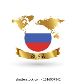 Russia Flag .official national flags of the world series. circular design . Vector