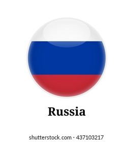 Russia Flag on Button / symbol