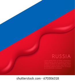 Russia Flag on Creamy Liquid Dripping : Vector illustration