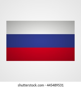 Russia flag on a gray background. Vector illustration