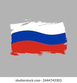 Russia Flag On Grey Background