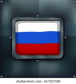 Bandera de Rusia en ilustración de cuadro cuadrado