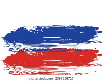 Russia Flag Paint Brush Strokes