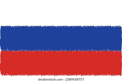 Russia Flag Paint Brush Strokes