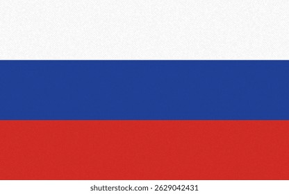 Russia flag with paper texture wall background. Vector illustration 