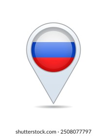 Russia - flag pin for map. Vector illustration.