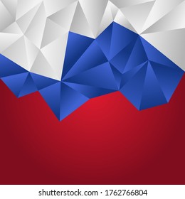 Russia Flag Polygonal Lowpoly Unique Artistic Geometric Background