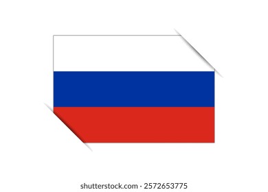 Russia flag - rectangle colorful flag representing a country cultural identity and heritage. The essence of national pride and unity. Attached by the corners in a paper album