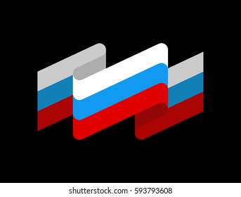 Russia flag ribbon isolated. Russian tape banner. state symbol
