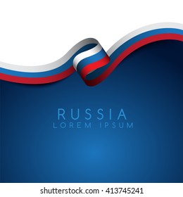 Russia Flag Ribbon : Vector Illustration