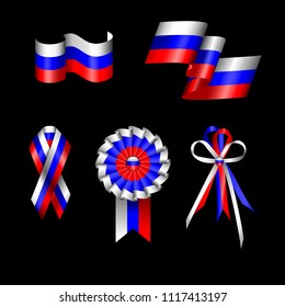 russia flag, rosette