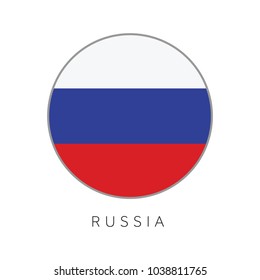 Russia flag round circle vector icon