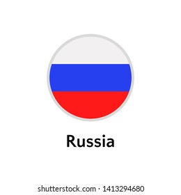Russia flag round flat icon, european country vector illustration