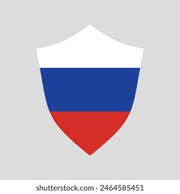 Russia Flag in Shield Shape Frame
