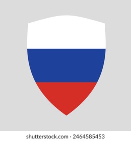 Bandera de Rusia en marco de forma de escudo