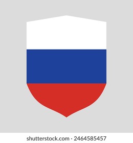 Russia Flag in Shield Shape Frame