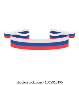 Russia  flag. Simple ribbon  vector Russia 
 flag
