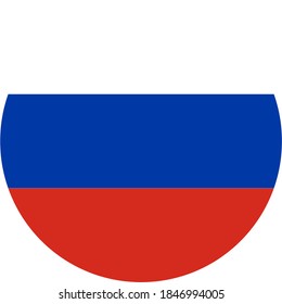 Russia Flag Simple Round Circle