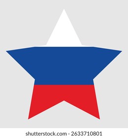 Russia flag in star. The national flag of Russia. Vector