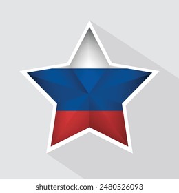 Russia Flag Star Shape Icon