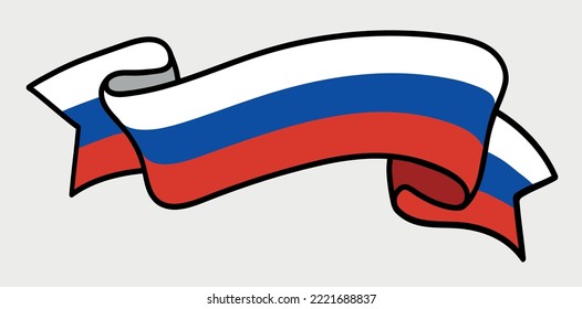 Russia flag symbol.Ribbon with flag of Russia.