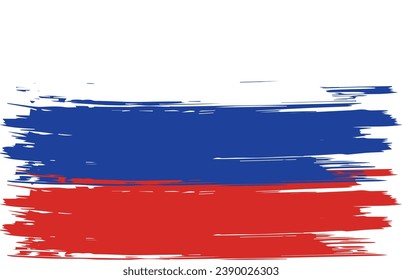 Russia Flag Vector Aesthetic Paint Streaks