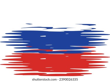 Russia Flag Vector Aesthetic Paint Streaks