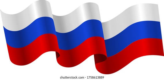 Ilustración de cierre de vectores de bandera rusa